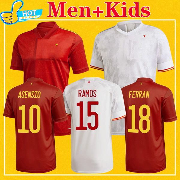 

spain soccer jersey 2021 camiseta espana home away morata thiago ramos asensio ferran koke 21 22 football shirt 4xl men + kids kit, Black;yellow