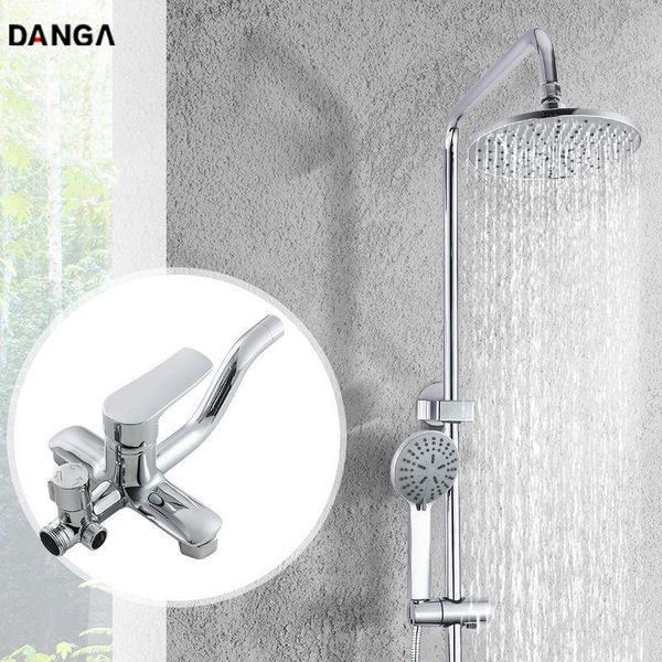 

shower faucet set bathroom system in-wall head liftable hand bath spray dual control sets