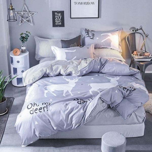 

bedding sets solstice home textiles simple pattern kid child bed linen 3/4pcs teen sets duvet cover pillowcase flat sheet bedclothes kmg4