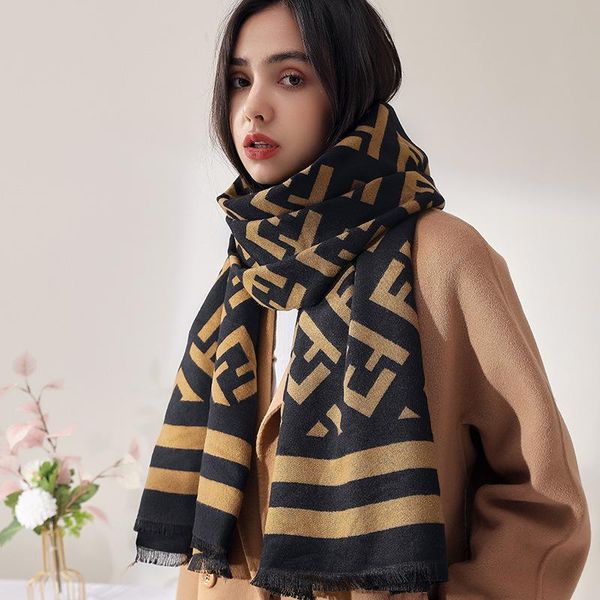 

scarves 2021 women soft winter cashmere scarf hijab print blanket thick warm shawl wrap foulard female pashmina 70*180cm, Blue;gray