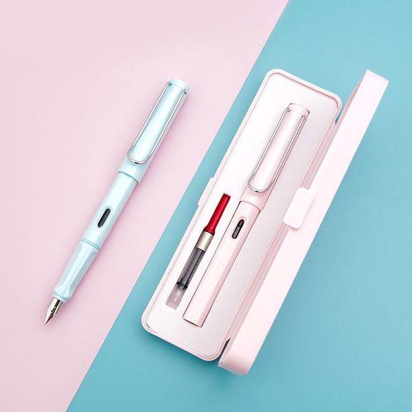

luxury quality fountain pen fashion macaron color with box inking device calligraphy office school signature supplies gift pens