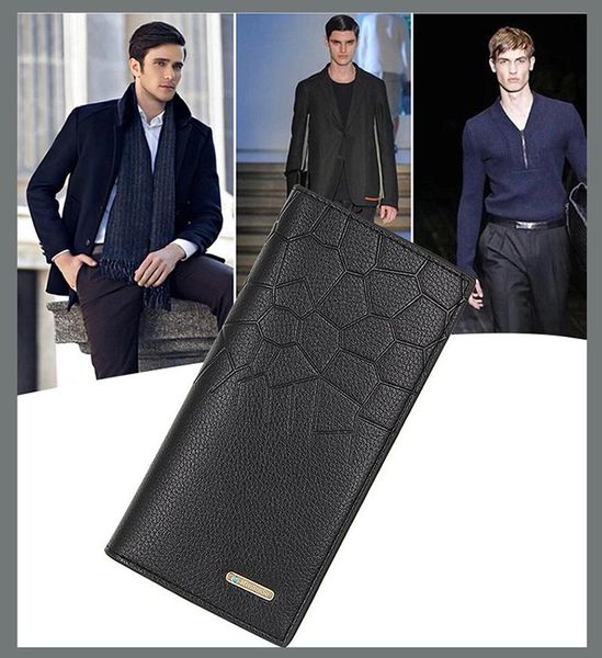 

wallets 2021 korean version of pu men's wallet fashion embossed business long key case card storage bag men, Red;black