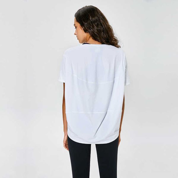 

no-see through yoga lu-57 t-shirt solid colors women fashion outdoor yoga tanks sports running gym clothes263z, Gray