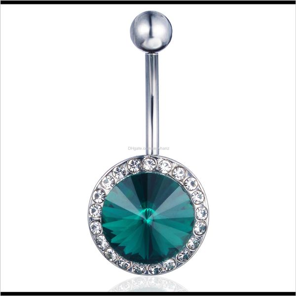 Bell Jewelry Drop Delivery 2021 Retail-D0732-4 (6 colori) Fiore ciondola l'ombelico Piercing Anelli all'ombelico Barre in acciaio inossidabile Corpo Dwu2H