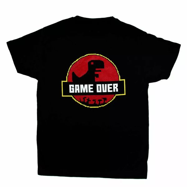 

game over t shirt, White;black