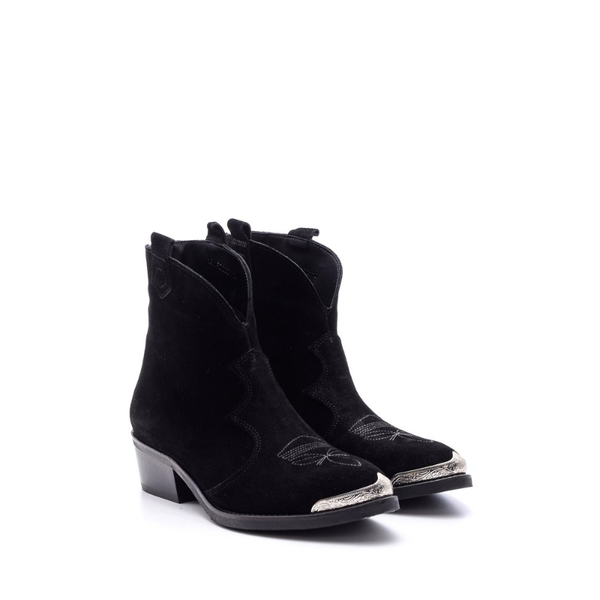 

women black suede leather western boots