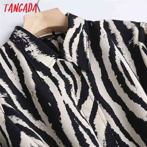 

tangada england style fashion vintage simple zebra pattern party midi dress women vestidos with slash 6d08, Black;gray