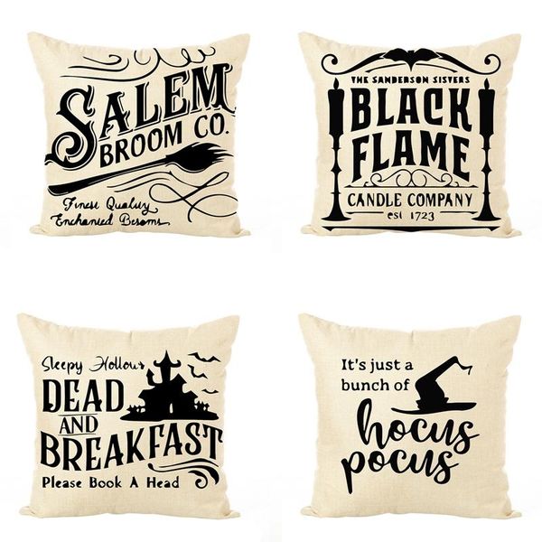 

cushion/decorative pillow halloween cushion cover pillowcase decorative square pillowcases with bat old castle letter print for sofa couch b