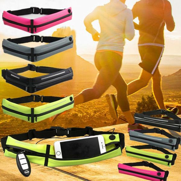 

noenname waterproof dual/single pocket running jogging cycling belt phone pouch waist bum bag sports travel fanny pack bags