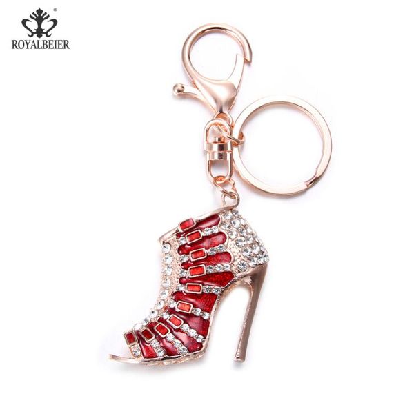 

keychains royalbeier 1pc crystal buckle key holder rhinestone metal animal keychain novelty gifts handbag pendant trendy keyring, Silver