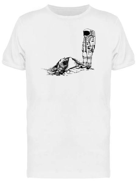 

cool grunge astronauts sketch tee men's -image by shutterstock, White;black
