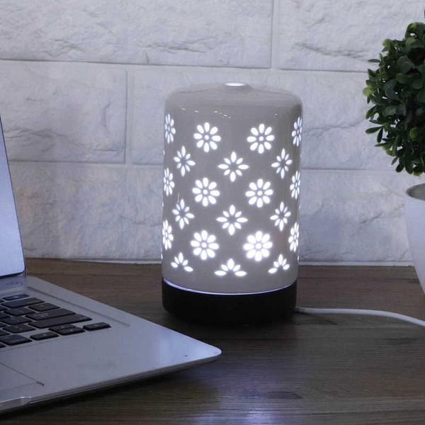 

humidifiers 100ml ceramic ultrasonic humidifier aroma essential oil diffuser 7 color led light high frequency mist maker humidifying