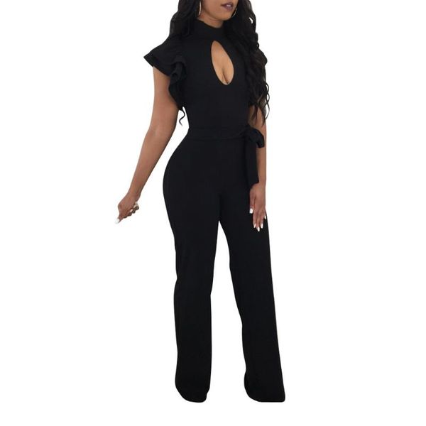 

women's jumpsuits & rompers ruffle women jumpsuit long pencil pants body overalls for womens 2021 clothes jumper ws6901z, Black;white