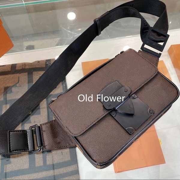 

new fashion s lock sling waist bags women men old flower fanny packs handbag bum pack crossbody 21x15x5cm