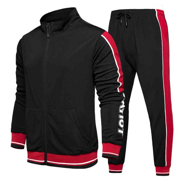 

tracksuit men's sport spring autumn color cardigan colorblock comfortable wild suit fashion, Gray