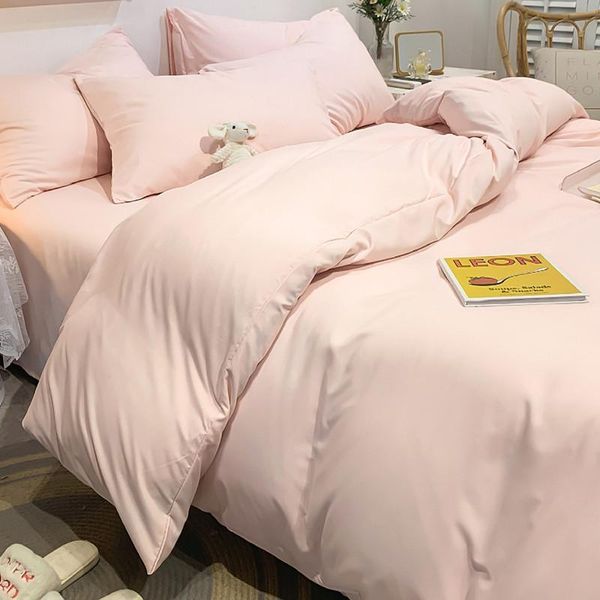

bedding sets nordic set monochrome bed single double  king quilt covers luxury bedclothes linen sheet plaid duvet cover