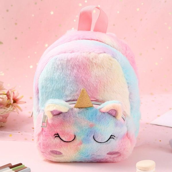 

plush unicorn backpack children's cartoon school bag mini unicorn backpack bag mini pink school bag