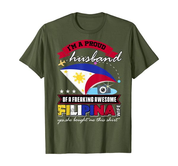 

i'm a proud husband of an awesome filipina wife t shirt, White;black