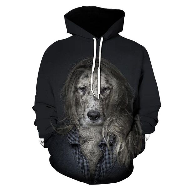 

men's hoodies & sweatshirts trendy sweatshirt and women's spring autumn -selling fashion 3d pet dog print hoodie couple casual wea, Black