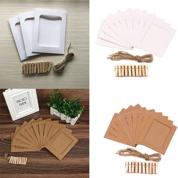 

frames 10pcs paper po diy wall string wooden clip picture hanging frame party decorations