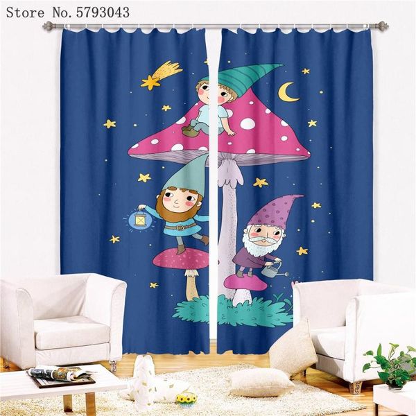 

childlike cartoon window curtains 2 panels santa claus treatment 3d print colorful drapes for kids gift curtain