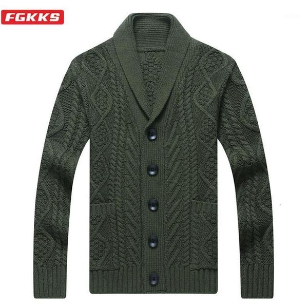 

fgkks autumn men's v-neck cardigan sweaters slim solid button sweater thin waist wool coat genuine men coat1 ij87, White;black
