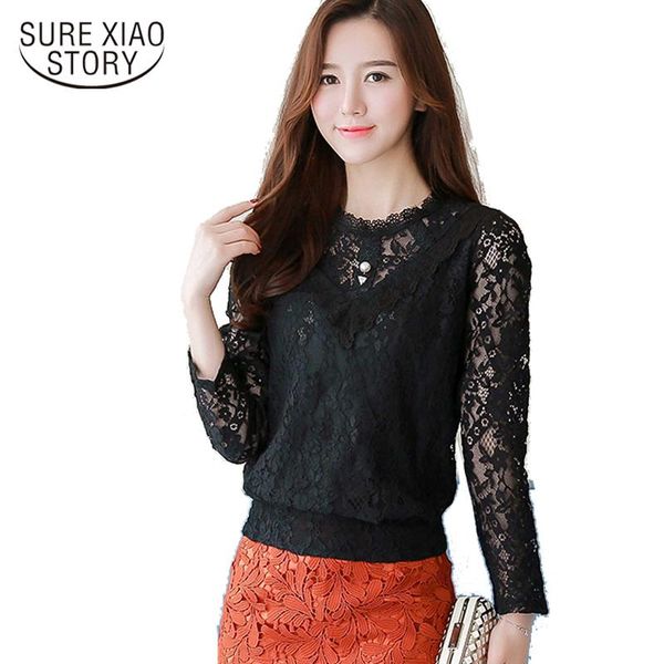 

- autumn arrival women's long sleeved lace blouse shirt sleeve 190h 30 blouses & shirts, White