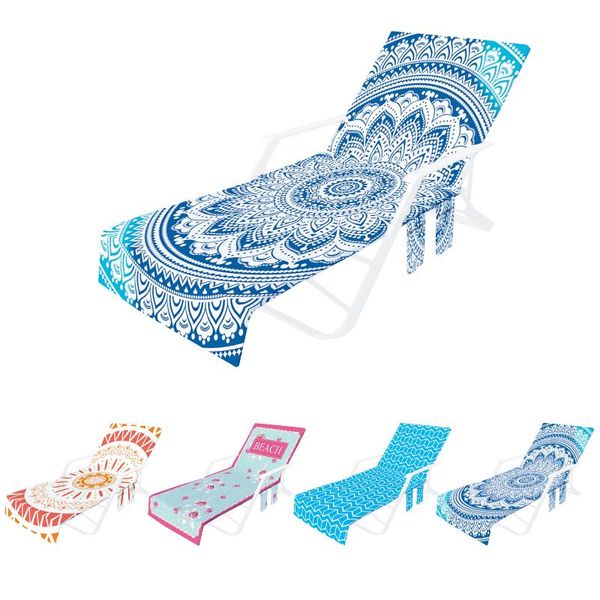 

quick-drying beach chair cover soft fiber recliner lounger towel with side pockets covers
