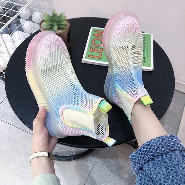 

spring summer women shoes rainbow colorshollow out mesh boots round toe low heel short fashion sandals, Black