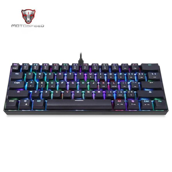 

motospeed 61 gaming mechanical keyboard keys usb wired rgb led backlight portable blue red switches for gamer #3 keyboards