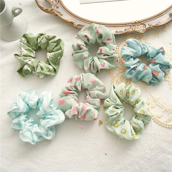 

sweet green style hair ties for woman girls scrunchies elastic bands fashion accessories ponytail holder ornaments