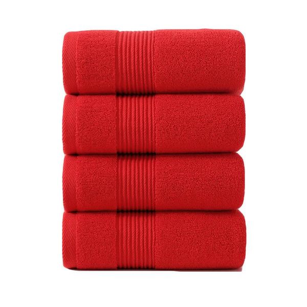 

towel red 35x75 100% men women gift water absorption home bath face