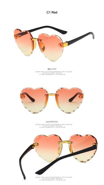 

sunglasses heart rimless kids fashion shape children sun glasses girls outdoors travel uv400 protection eyewear, White;black