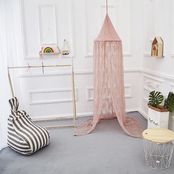 

2021nordic ins style children summer crib lace mosquito net bed curtain play house tent born netting