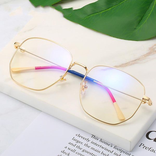 

fashion sunglasses frames anti-retro blue-light myopia glasses for women with degree-eye men's korean version of chao da round frame fl, Black