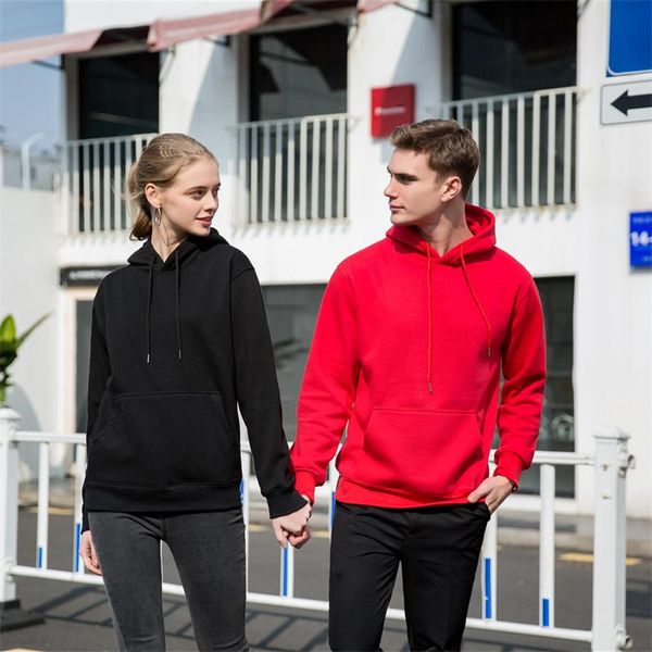 

men's hoodies & sweatshirts leisure sweater solid color cotton pullover long sleeve youth hooded straight daily, Black