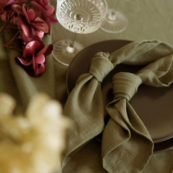 

table napkin 11 colors home cotton linen fabric dinner cloth restaurant wedding party napkins guardanapo de tecido