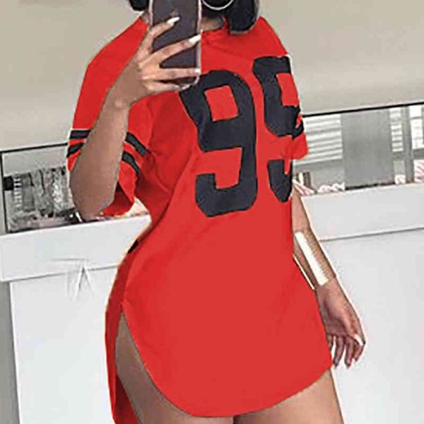

number print short sleeve dresses for women summer casual solid o-neck dresses loose white dress sundress robe mini, Black;gray