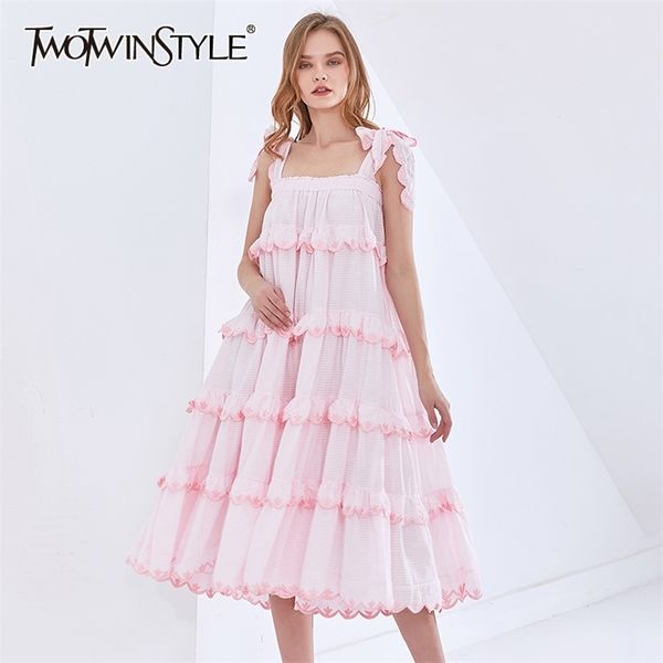 

elegant summer sling dress for women square collar sleeveless patchwork dresses female fashion clothing 210520, Black;gray