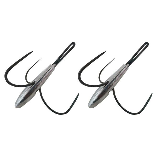 

fishing hooks 2pcs durable three-claw anchors accessories (silver)