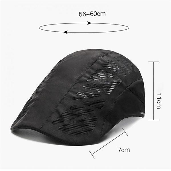 

casual men summer autumn mesh breathable anti sun beret outdoor fishing hat cap, Black;white
