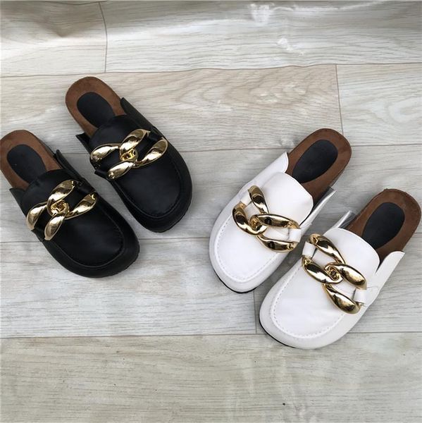 

slippers shoes shallow woman's low luxury slides female mule square toe loafers 2021 designer mules flat cover basic bonded leat, Black
