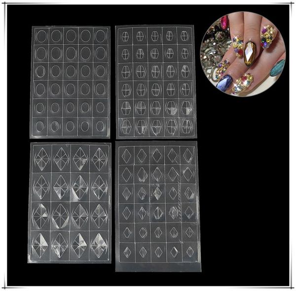 

nail art decorations 2021 1 sheet 3d hollow stickers diamonds plastic sequins for decals gem stone stencil guides mold, Silver;gold