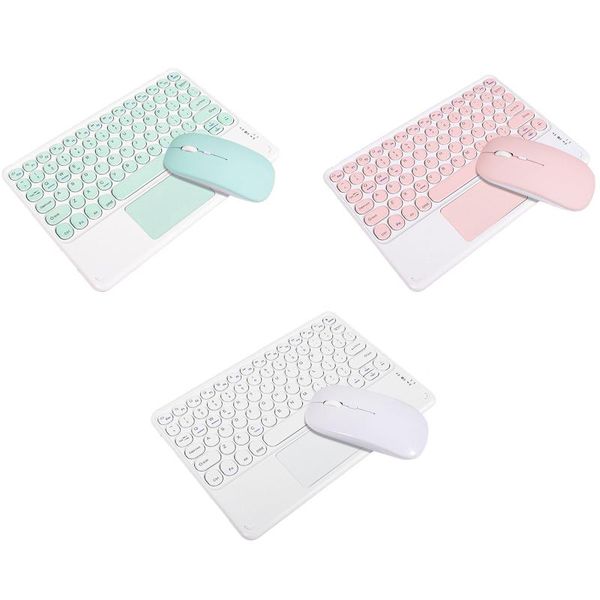 

keyboard mouse combos bluetooth and retro round key lightweight set with touchpad for phone tablet
