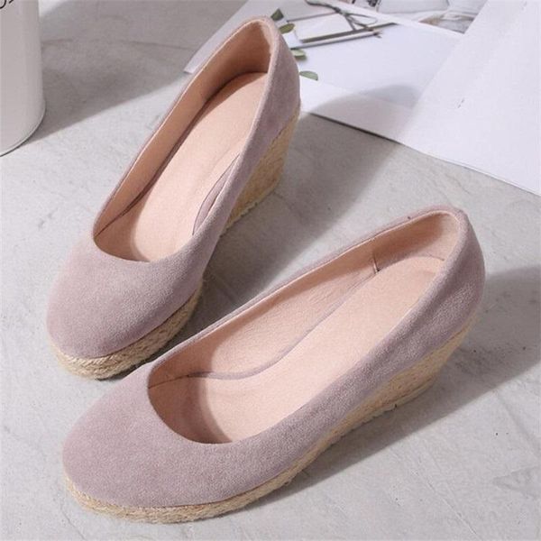 

dress shoes 2021 wedge women's spring autumn flock soft women pumps slip on casual blue black plus size 40 41 42