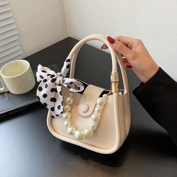 

evening bags 2021 summer woman shoulder bag fashion bow crossbody pearl handbags trend phone pack female leather purse