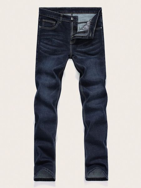 

men button fly solid jeans q0od#, Blue