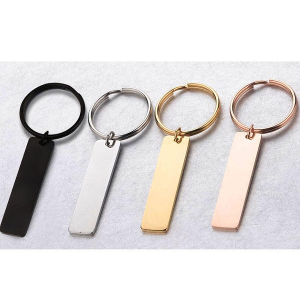 

charms 316l stainless steel blank key chains rectanglar for, Bronze;silver