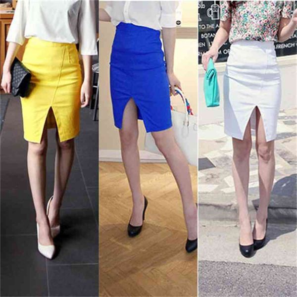 

fashionable short summer korean slim with buttocks and split skirt, Black
