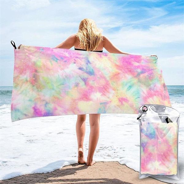 

towel color inkjet print microfiber quick dry beach summer cushion swimming fitness yoga bathroom products
